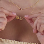 Flower Birthstone Necklace