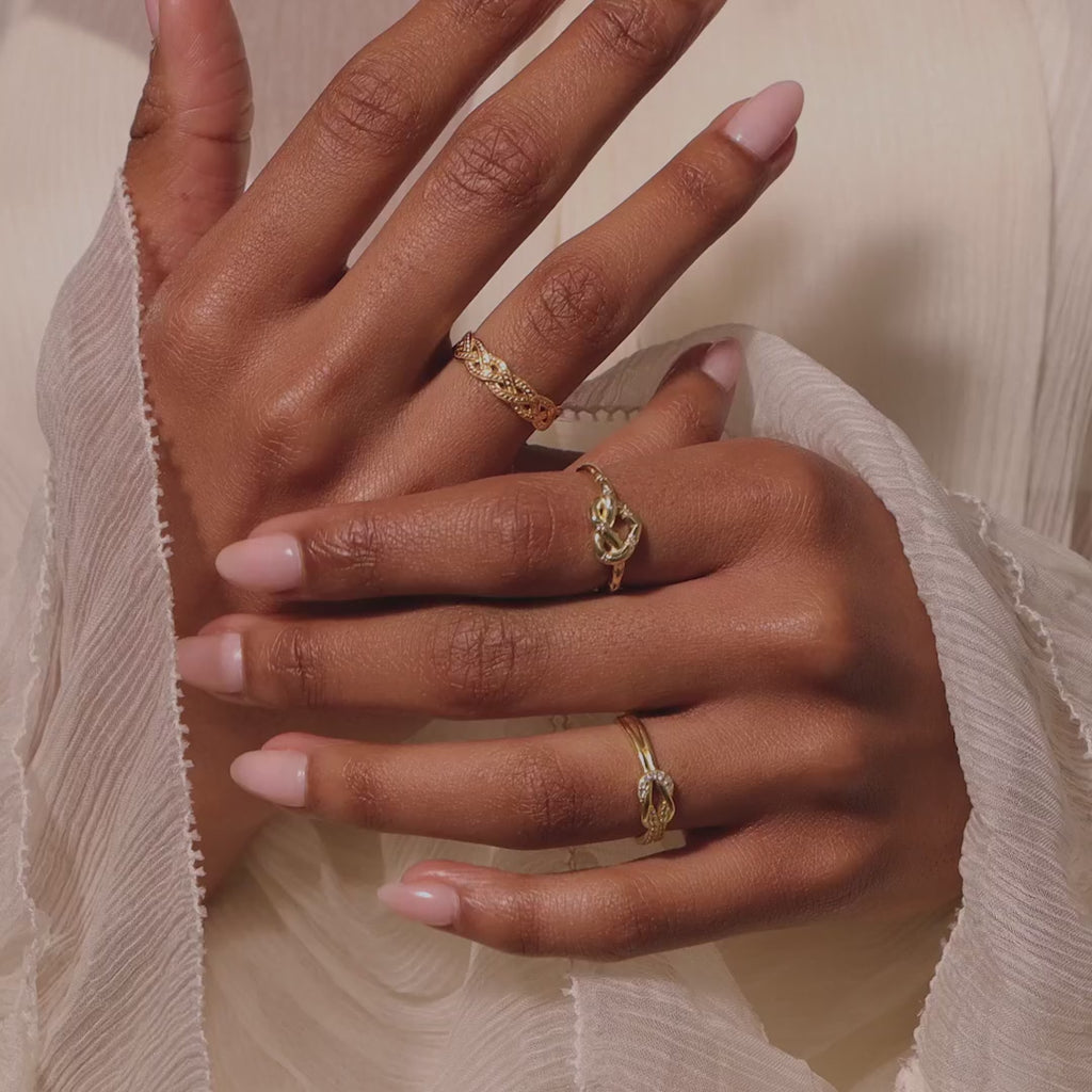 Starry Love Knot Ring