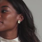 Bold Square Wave Studs in 18K Gold