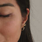 Pave Viper Huggies in 18K Gold