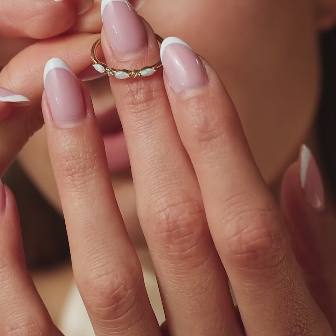 Triple Marquise Birthstone Ring