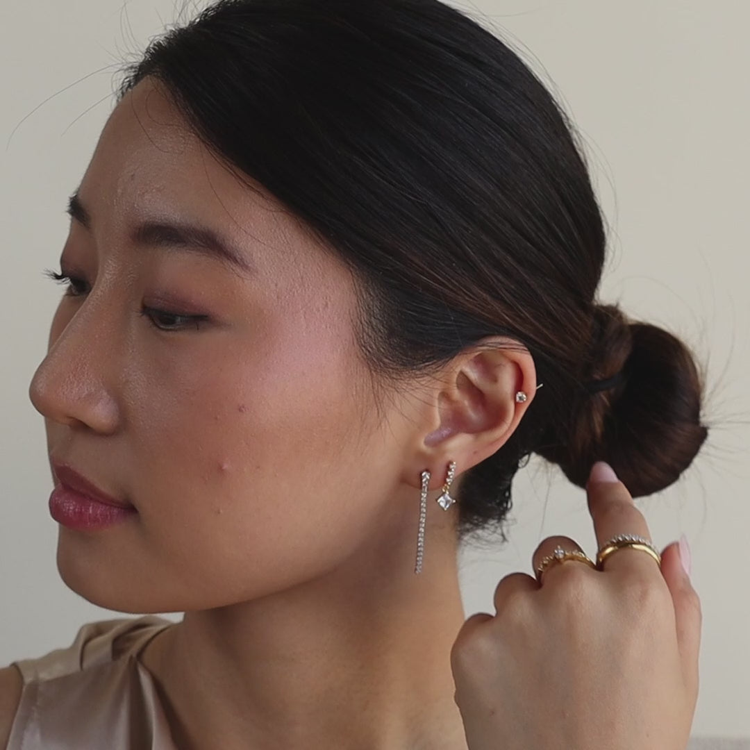 Princess Diamond Drop Studs