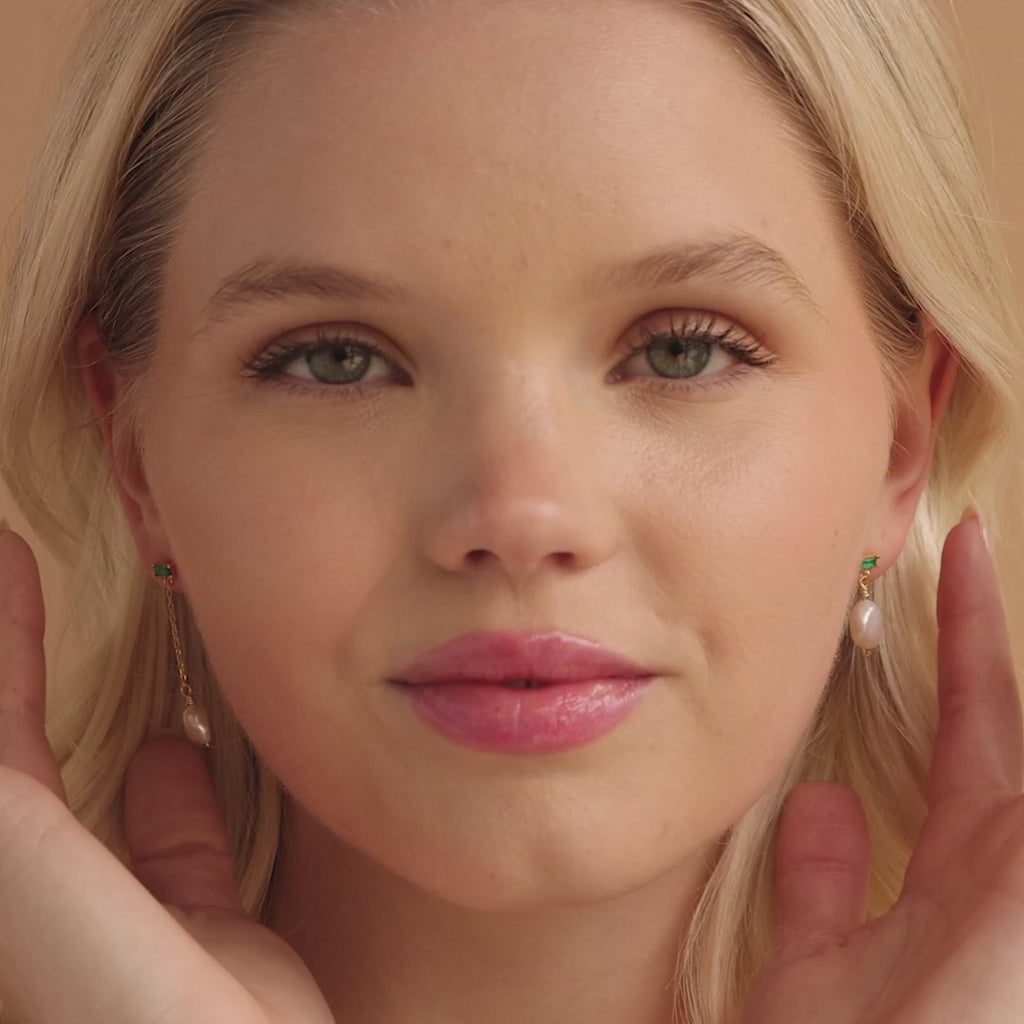 Asymmetrical Birthstone Drop Earrings