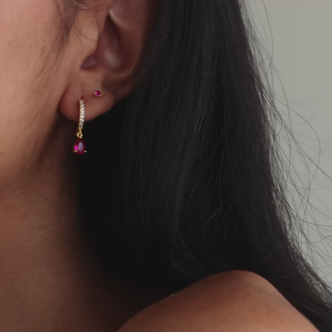 Teardrop Birthstone Flatback Studs