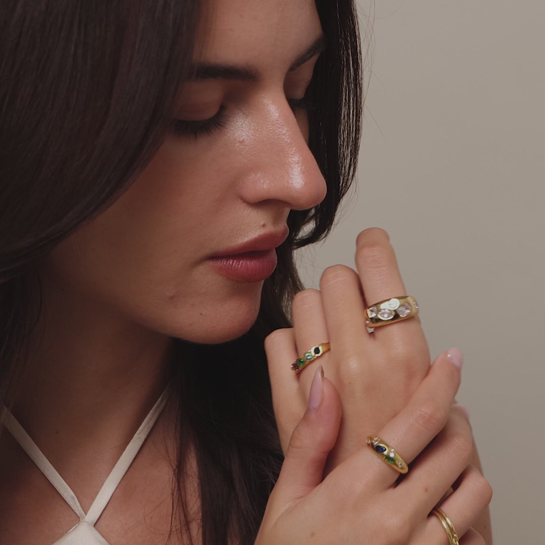 Diamond Confetti Signet Ring