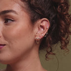 Opal & Diamond Chain Studs in Sterling Silver