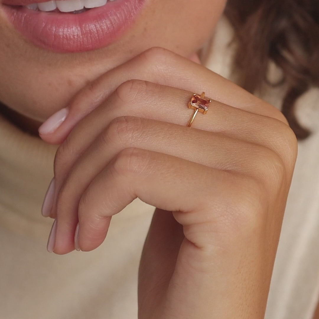 Citrine Emerald Ring