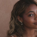 Boucles d'oreilles pendantes en forme de cœur et de perles