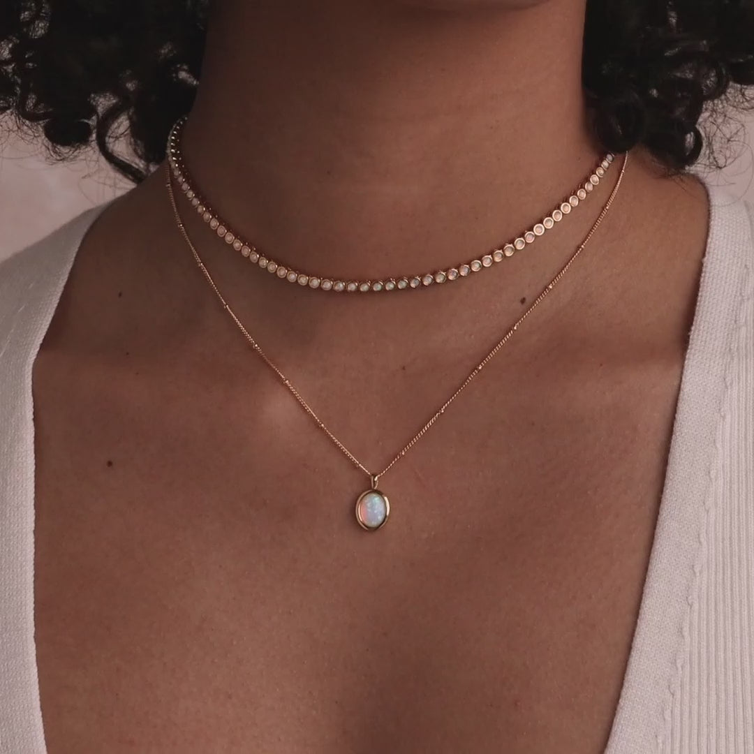 Collier pendentif opale