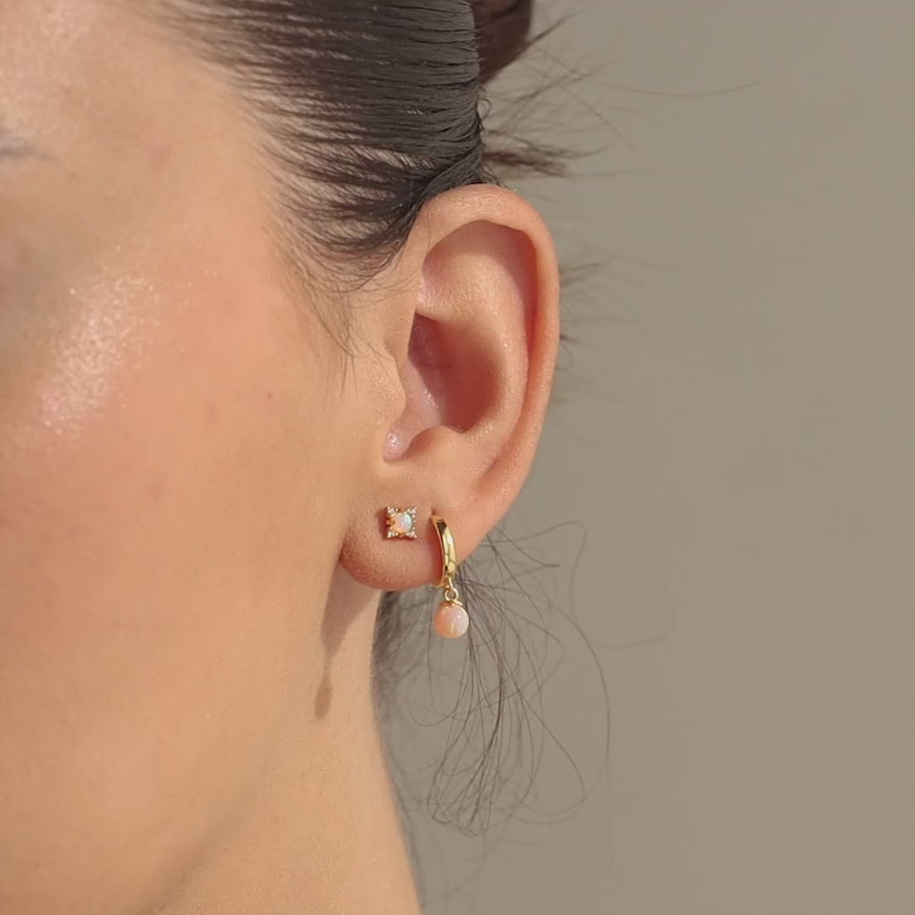 Opal Diamond Star Studs