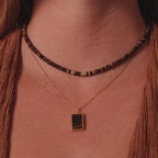 Beaded Tiger's Eye Necklace in 18K Gold