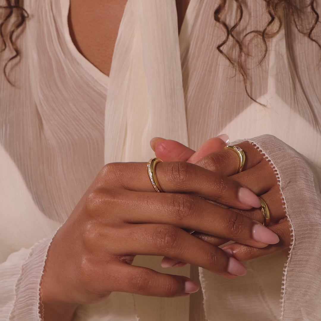 Pave Curve Dome Ring