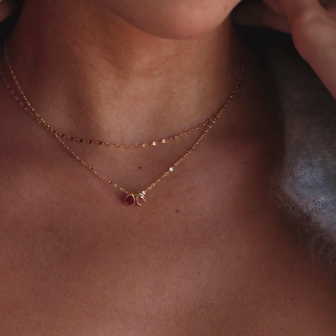 Multiple Teardrop Birthstone Necklace