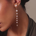 Waterfall Pearl Earrings in Silver