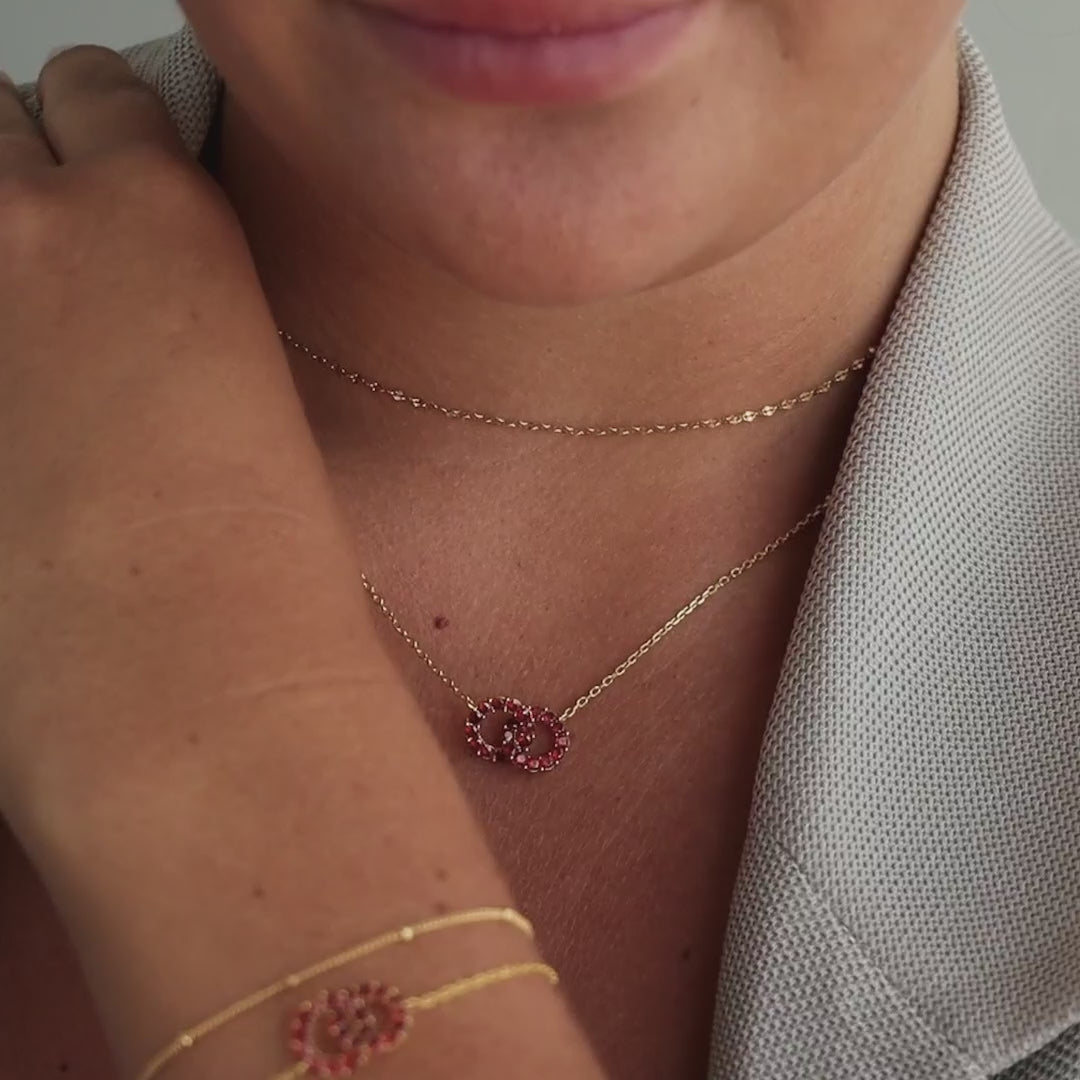 Interlocking Duo Birthstone Necklace