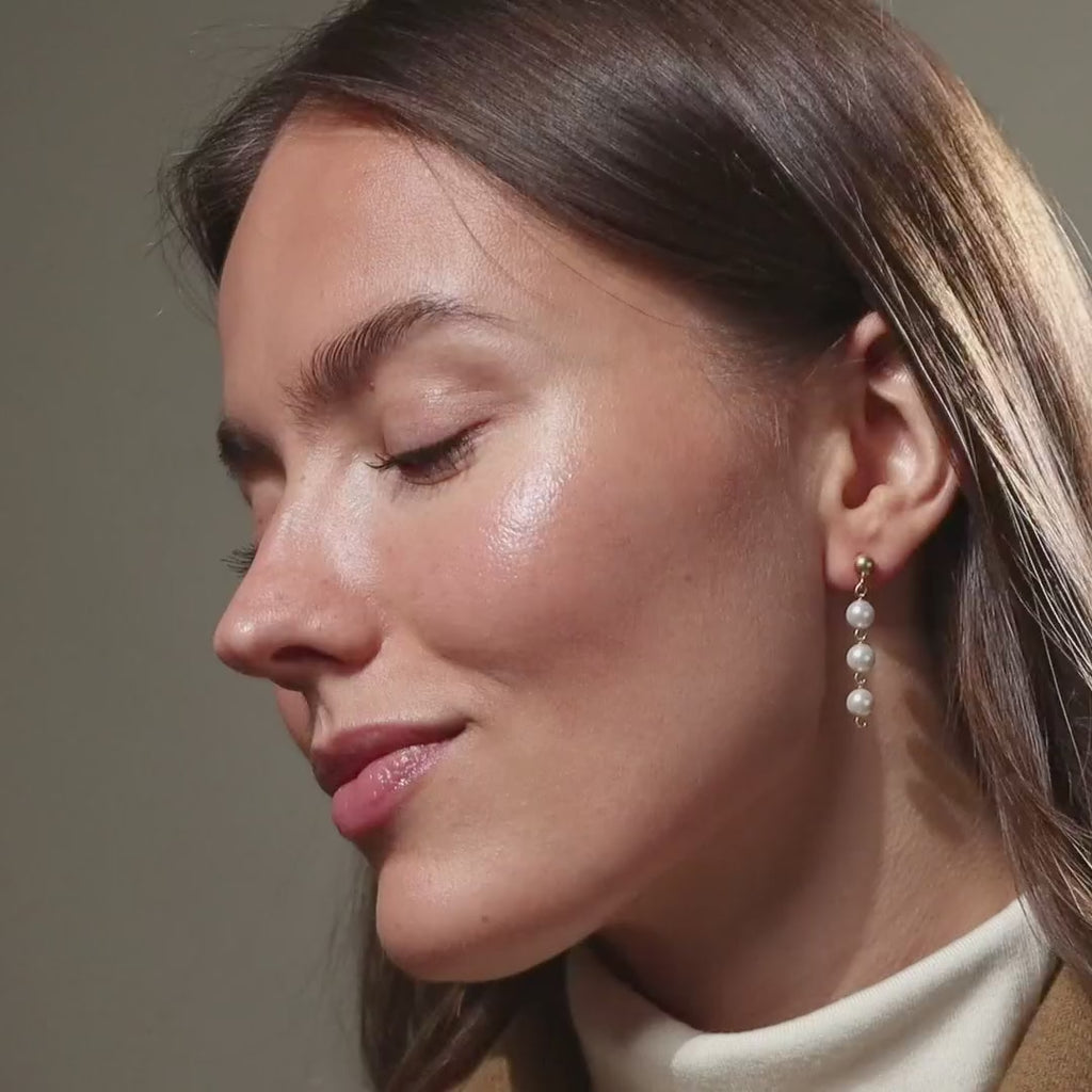 Dainty Pearl Drop Studs