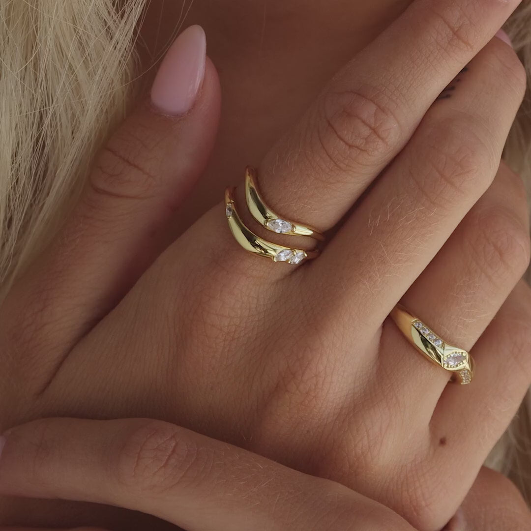 Art Deco Diamond Wave Ring