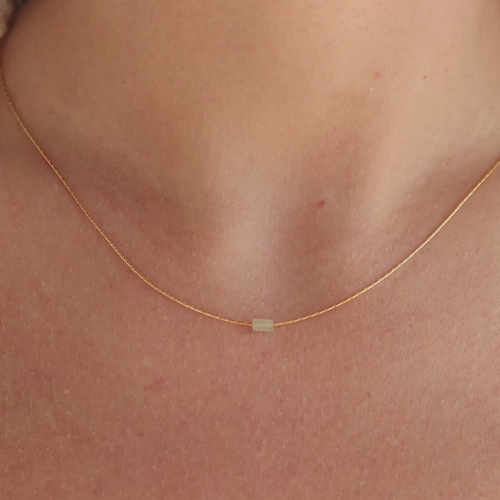 Dainty Aventurine Bar Necklace