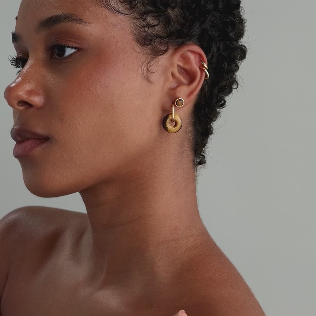 Tiger's Eye Duo Hoops