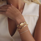 Geometric Oval Timepiece in 18K Gold