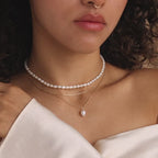 Duo Chain Pearl Necklace