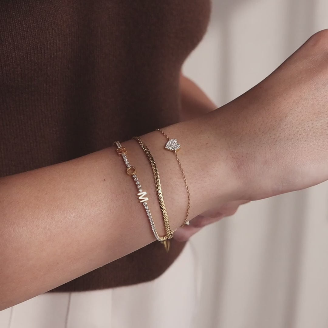 Mama Tennis Letter Bracelet