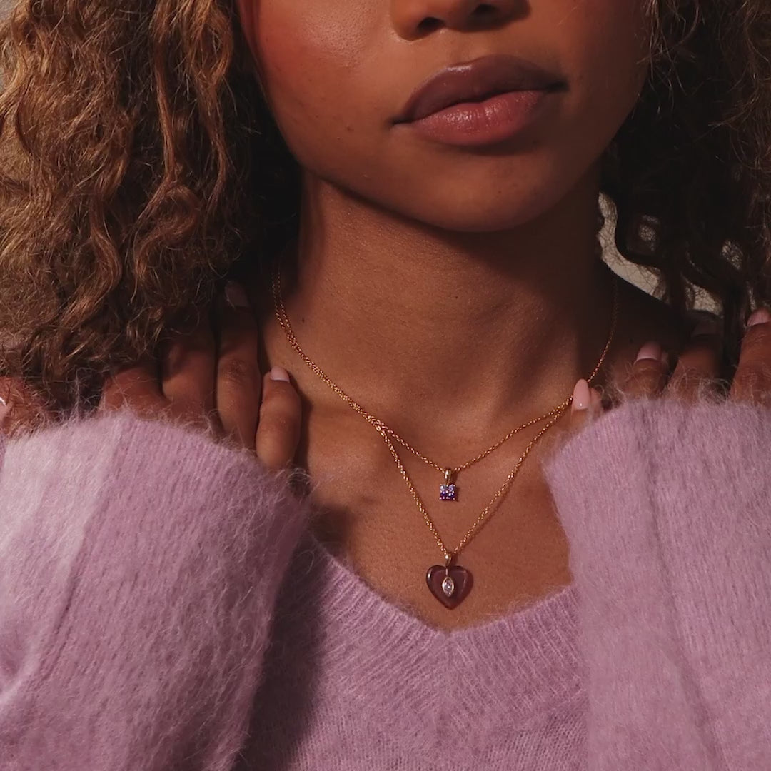 Ombre Ruby Flower Necklace