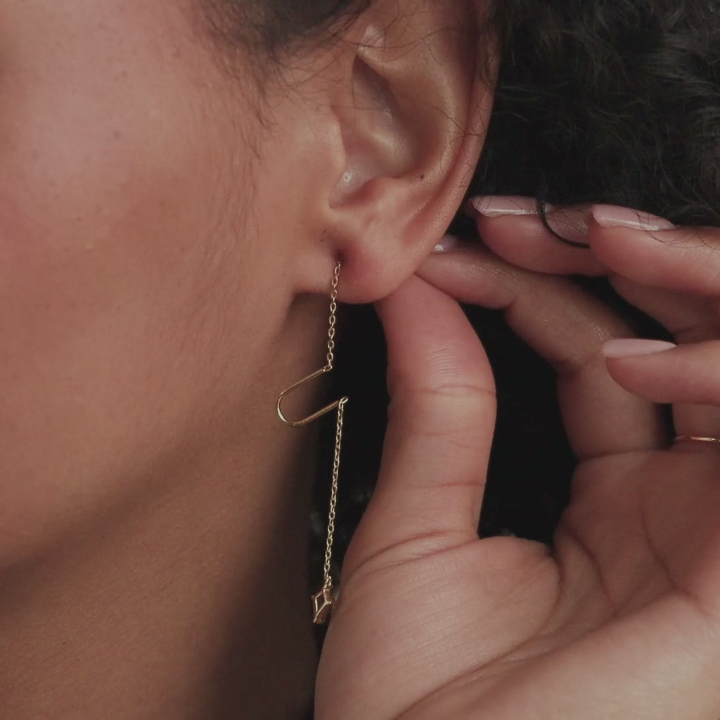 Agate Threader Earrings