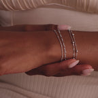 Duo Bead Chain Bracelet in Silver