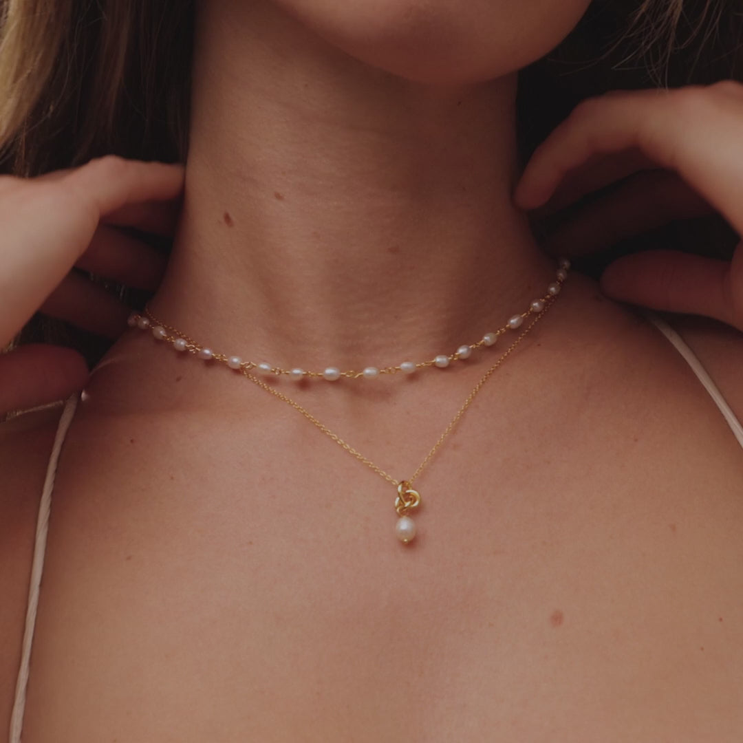 Aurora Pearl Station Necklace