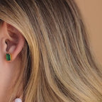 Emerald Birthstone Studs