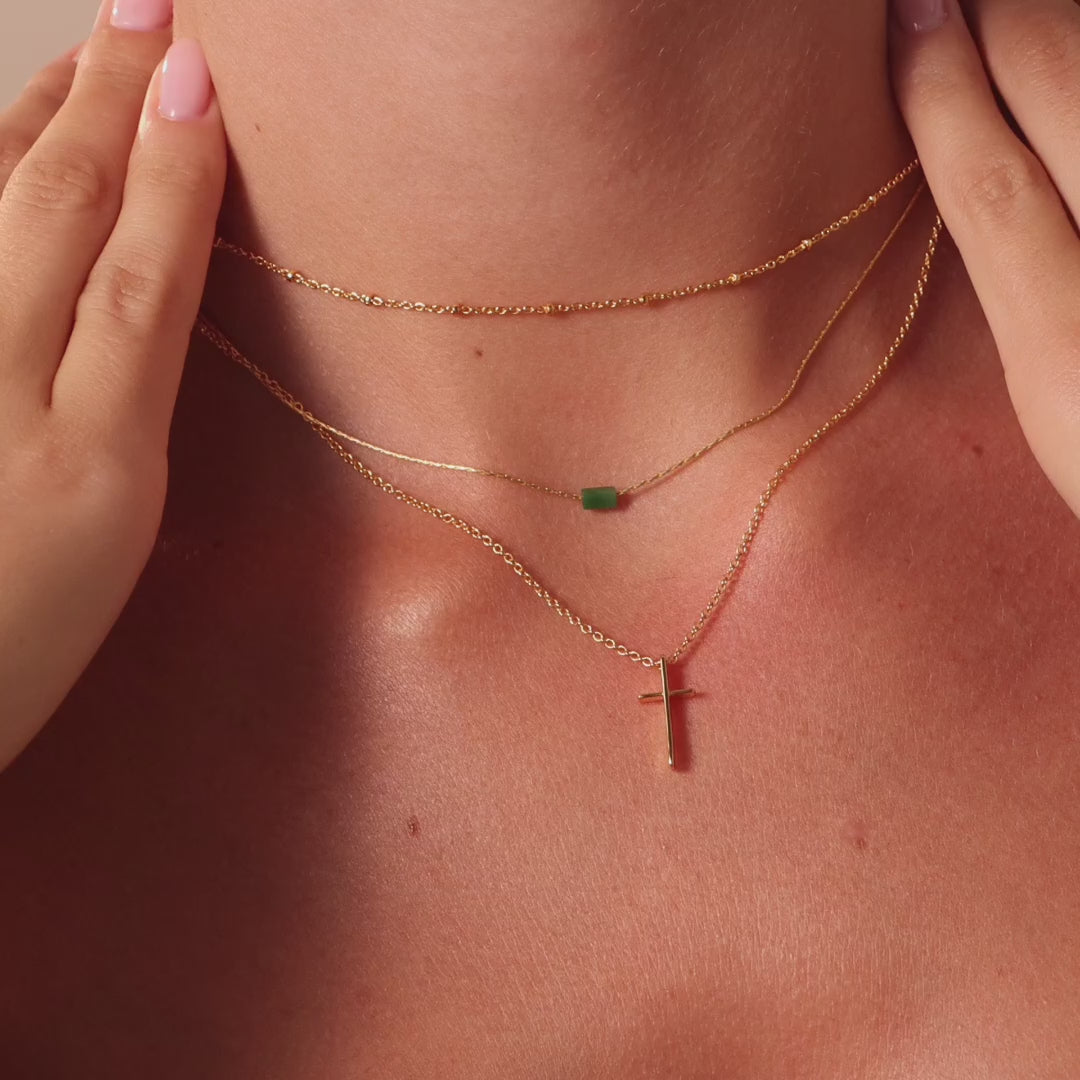 Skinny Cross Necklace in Silver