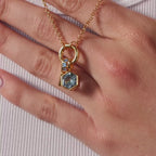 Hexagon Pink Tourmaline Charm