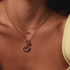 Lucky Sapphire Horseshoe Charm in 18K Gold