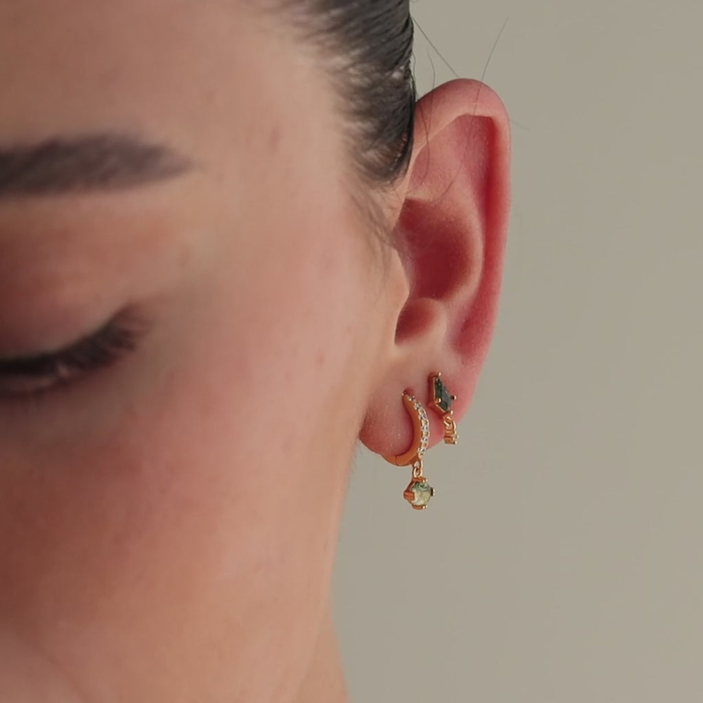 Boucles d'oreilles pendantes en agate cerf-volant