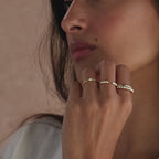 Baguette Opal Ring Set