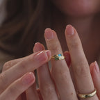 Toi et Moi Baguette Name Ring in Sterling Silver