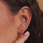 Pendientes colgantes de color rosa mixto