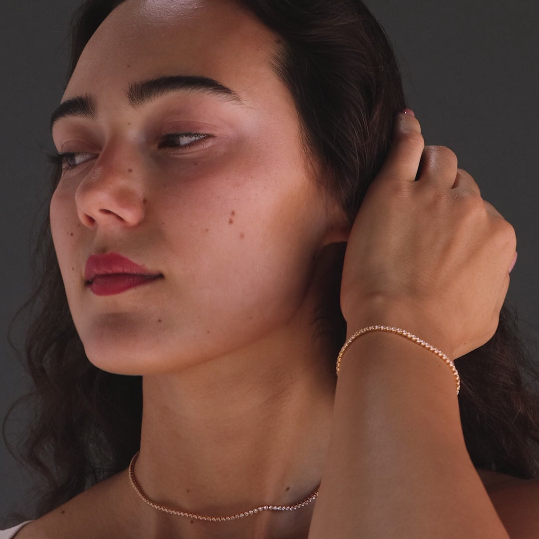 Dainty Diamond Tennis Necklace & Bracelet Set