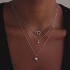 Sun & Moon Eternity Necklace in Silver