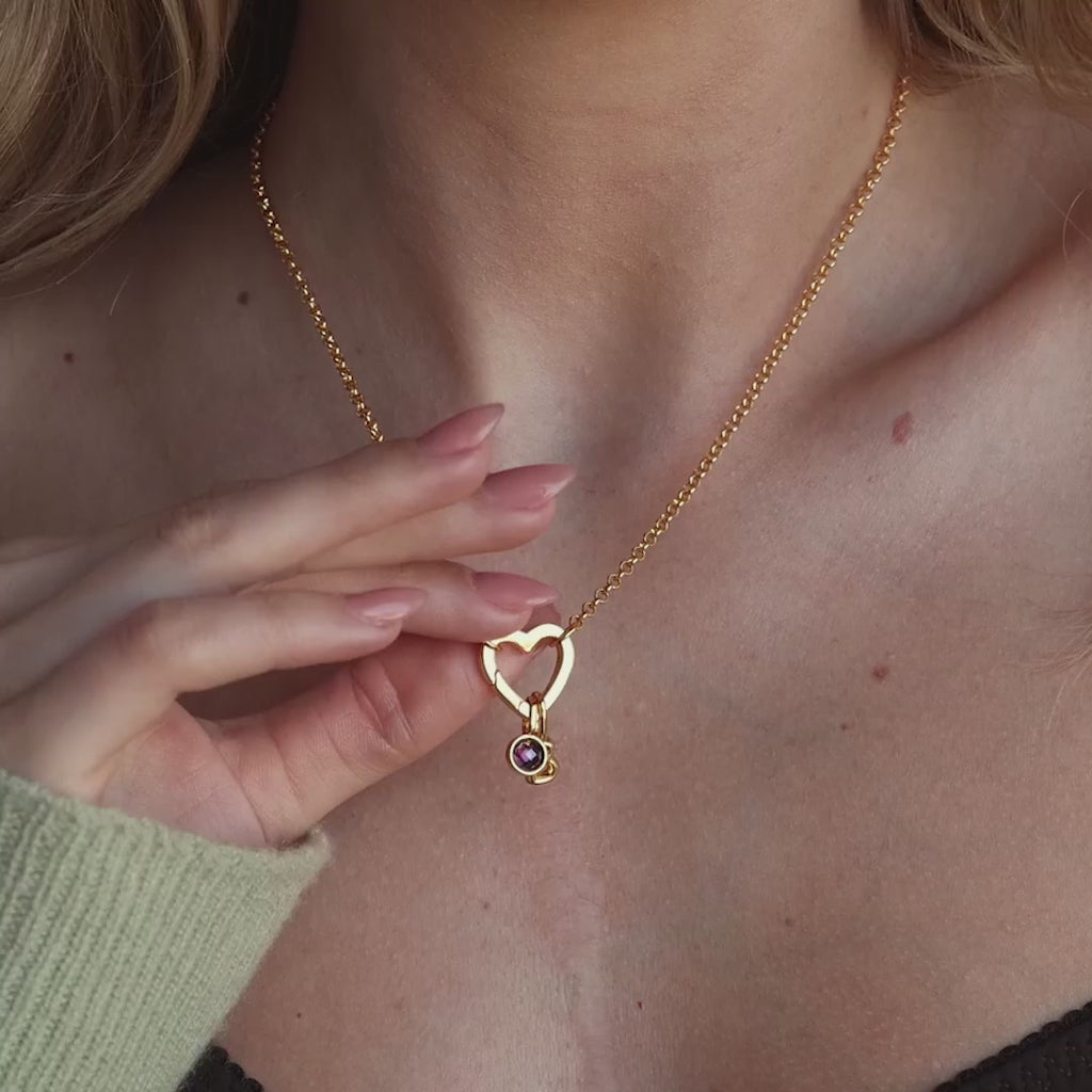 Collier à fermoir cœur Rolo