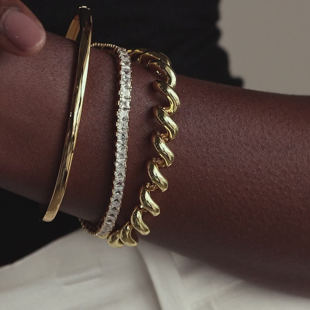 Bracelet chaîne torsadée en or 18 carats