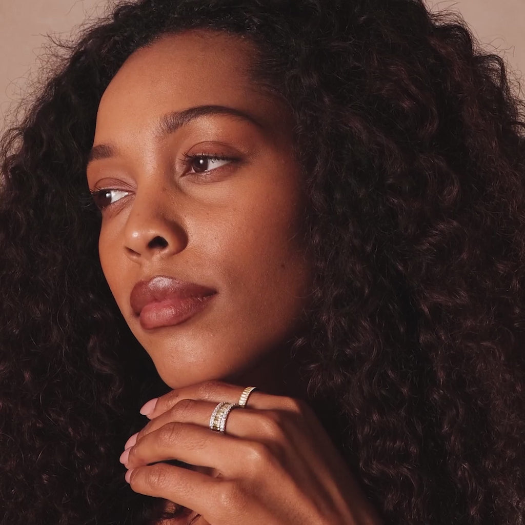 Ribbed Opal Stack Ring