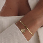 Dainty Organic Fingerprint Bracelet in 18K Gold