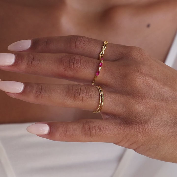 Marquise Bezel Birthstone Ring