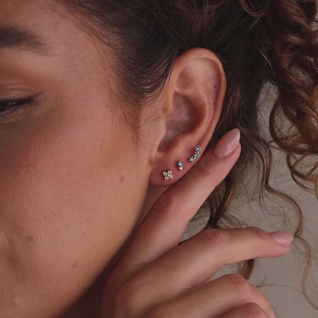 Tiny Duo Alexandrite Flatback Studs