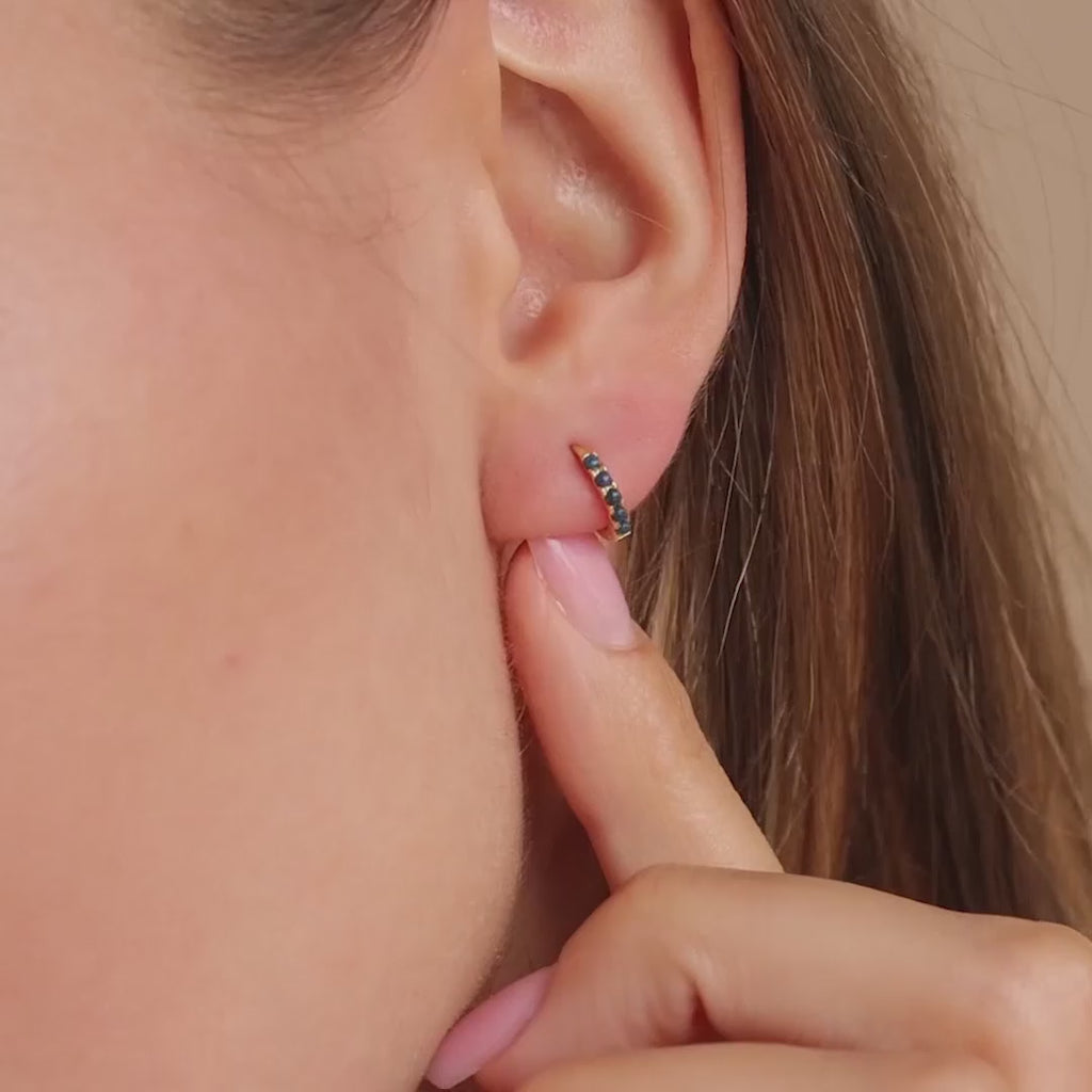 Indigo Blue Opal Huggies