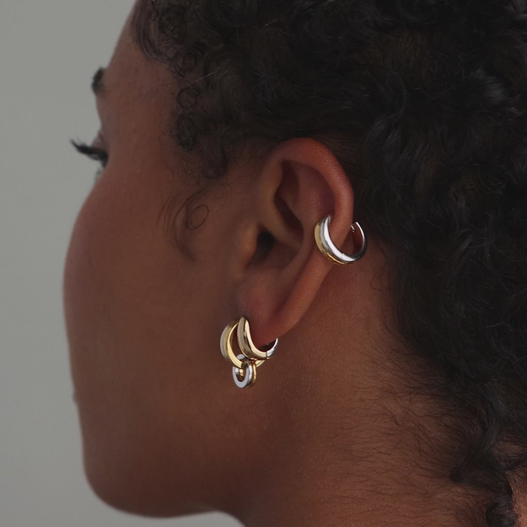 Dainty Mixed Metal Huggies