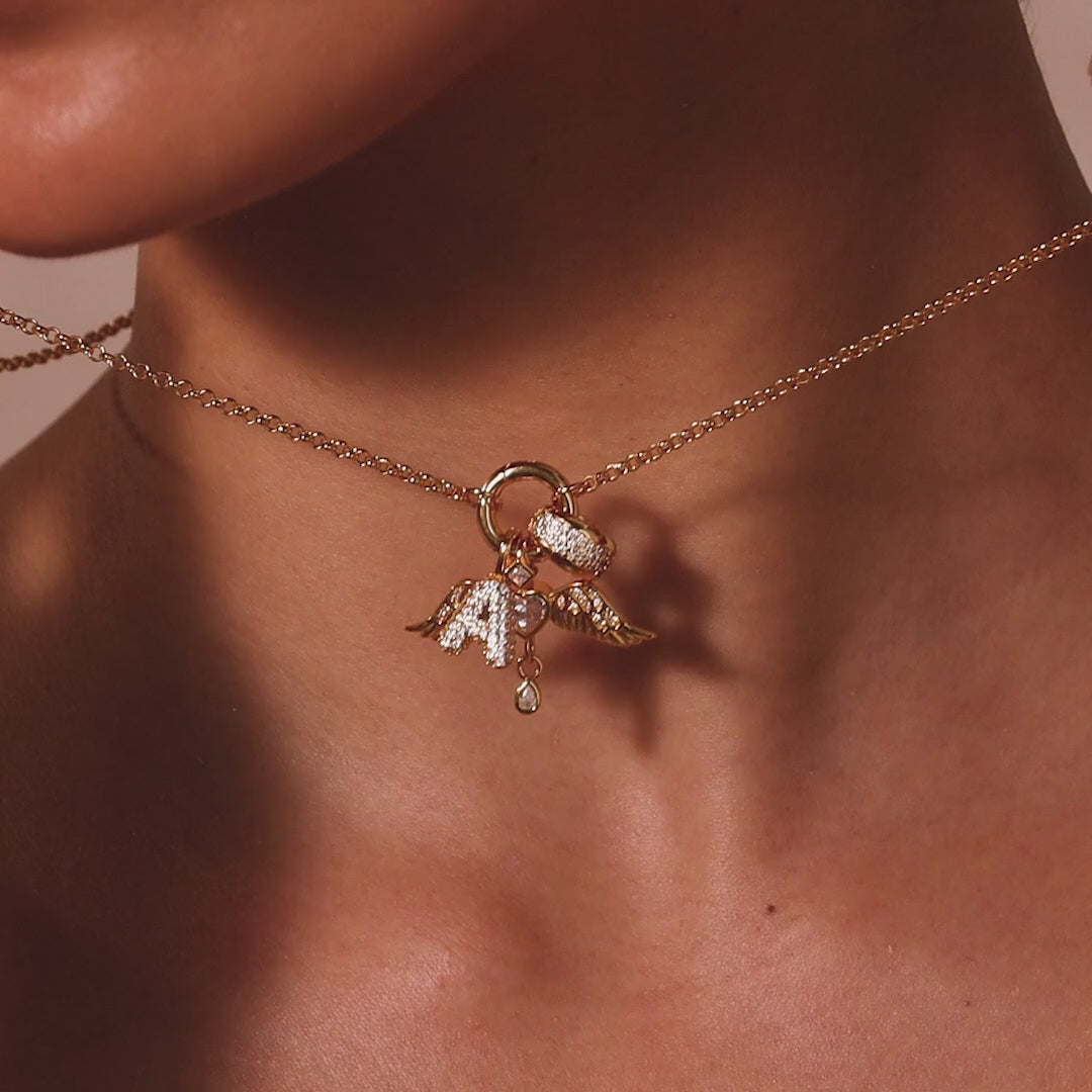 Pave Bubble Letter Charm