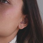 Square Bezel Garnet Flatback Studs